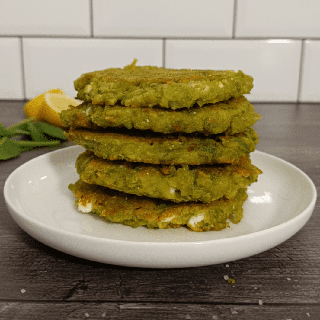 Easy Pea Fritters with Feta and Chickpea Flour