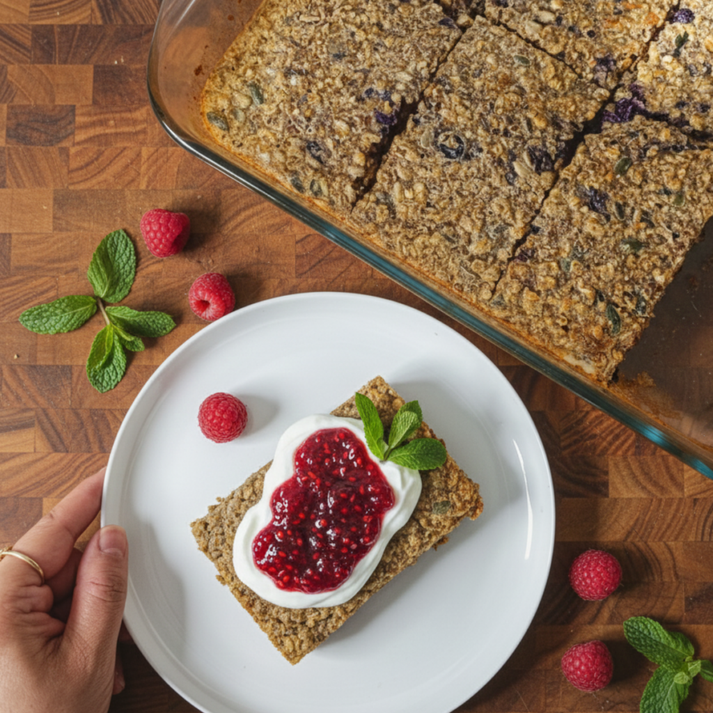 high fibre baked oats