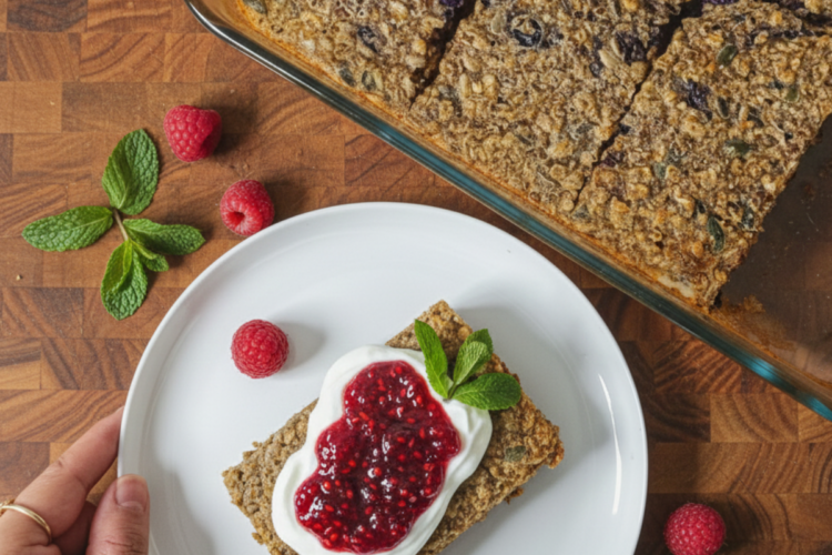 high fibre baked oats