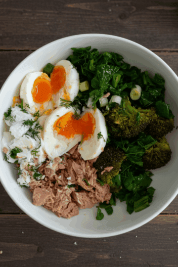 high protein tuna and egg salad