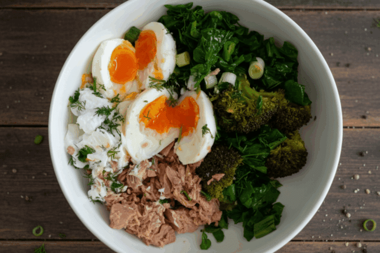 high protein tuna and egg salad