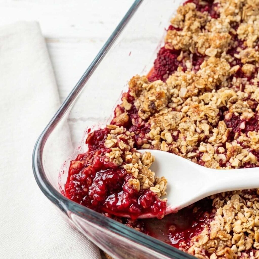 raspberry and cherry crumble