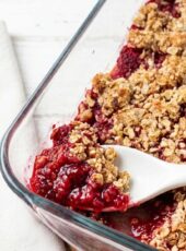Naturally Sweetened Raspberry & Cherry Crumble (Refined Sugar-Free)