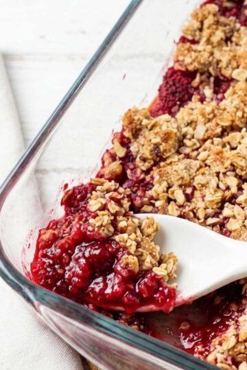 raspberry and cherry crumble