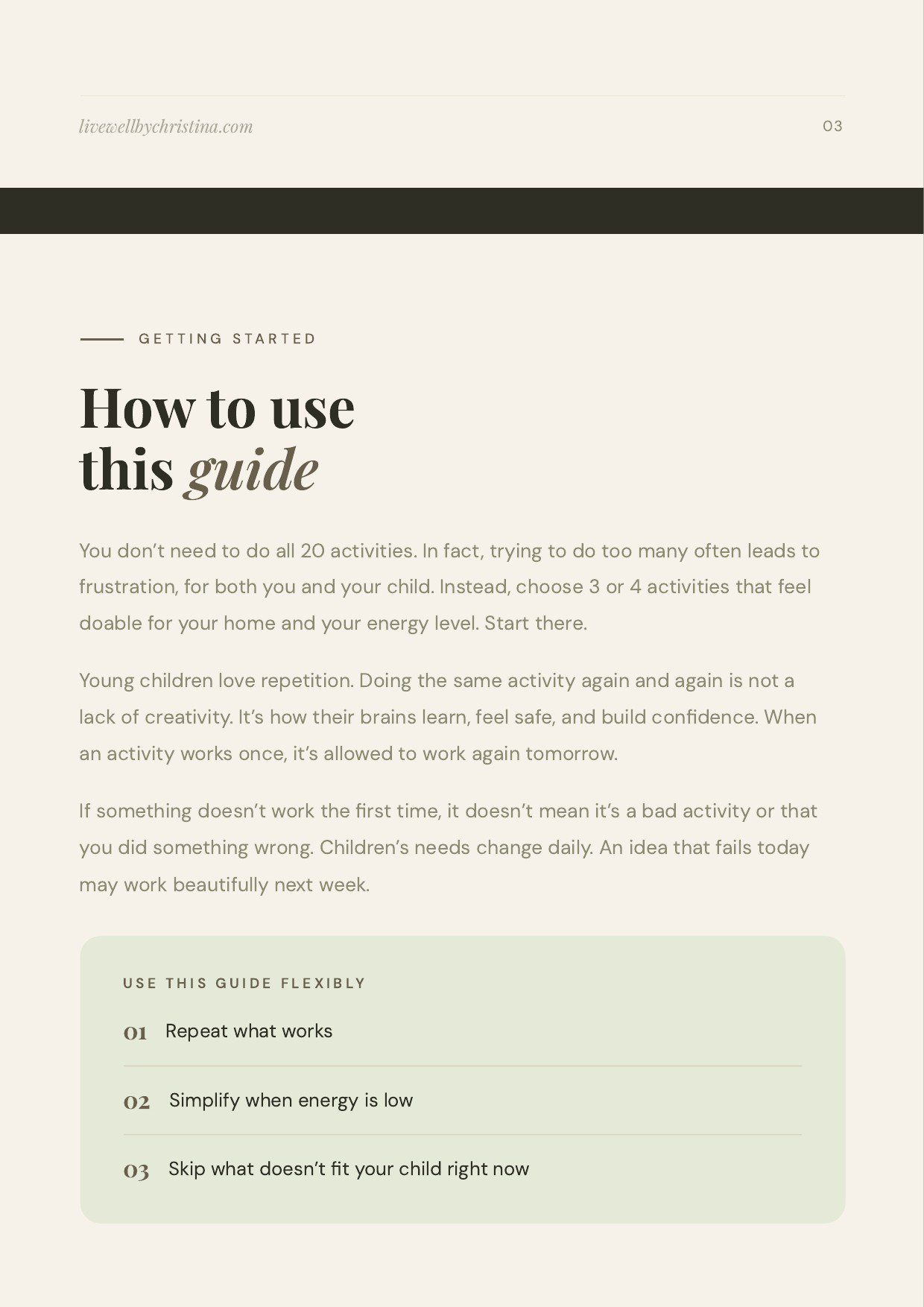screen free play guide