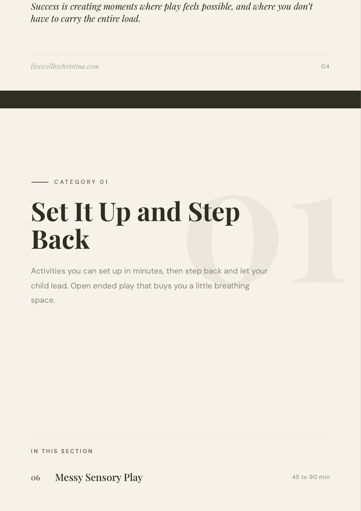 screen free play guide